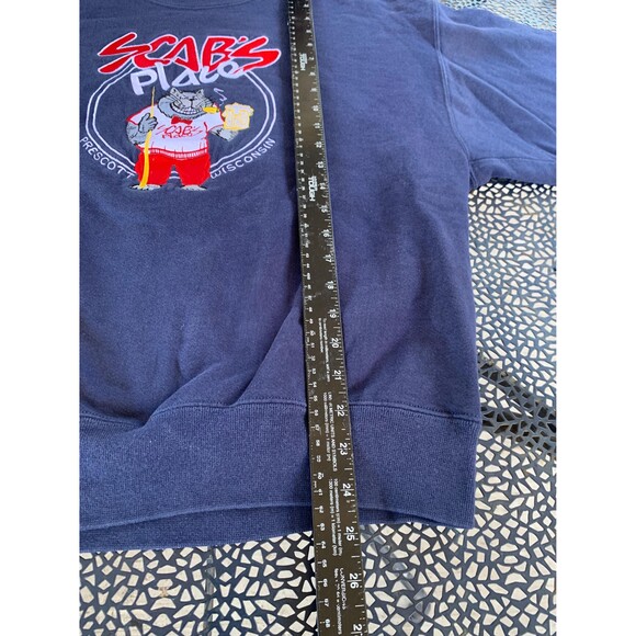 Vintage 90s Scabs Place Prescott Wisconsin sweatshirt with embroidered design L - Picture 5 of 6